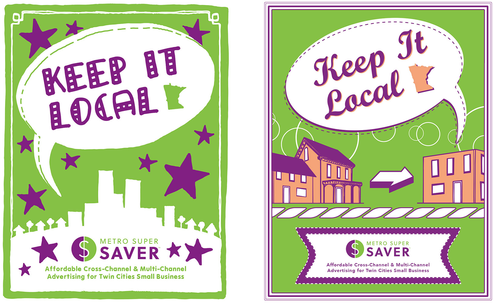 twin cities graphic design - keep it local promotion pages for metro super saver
