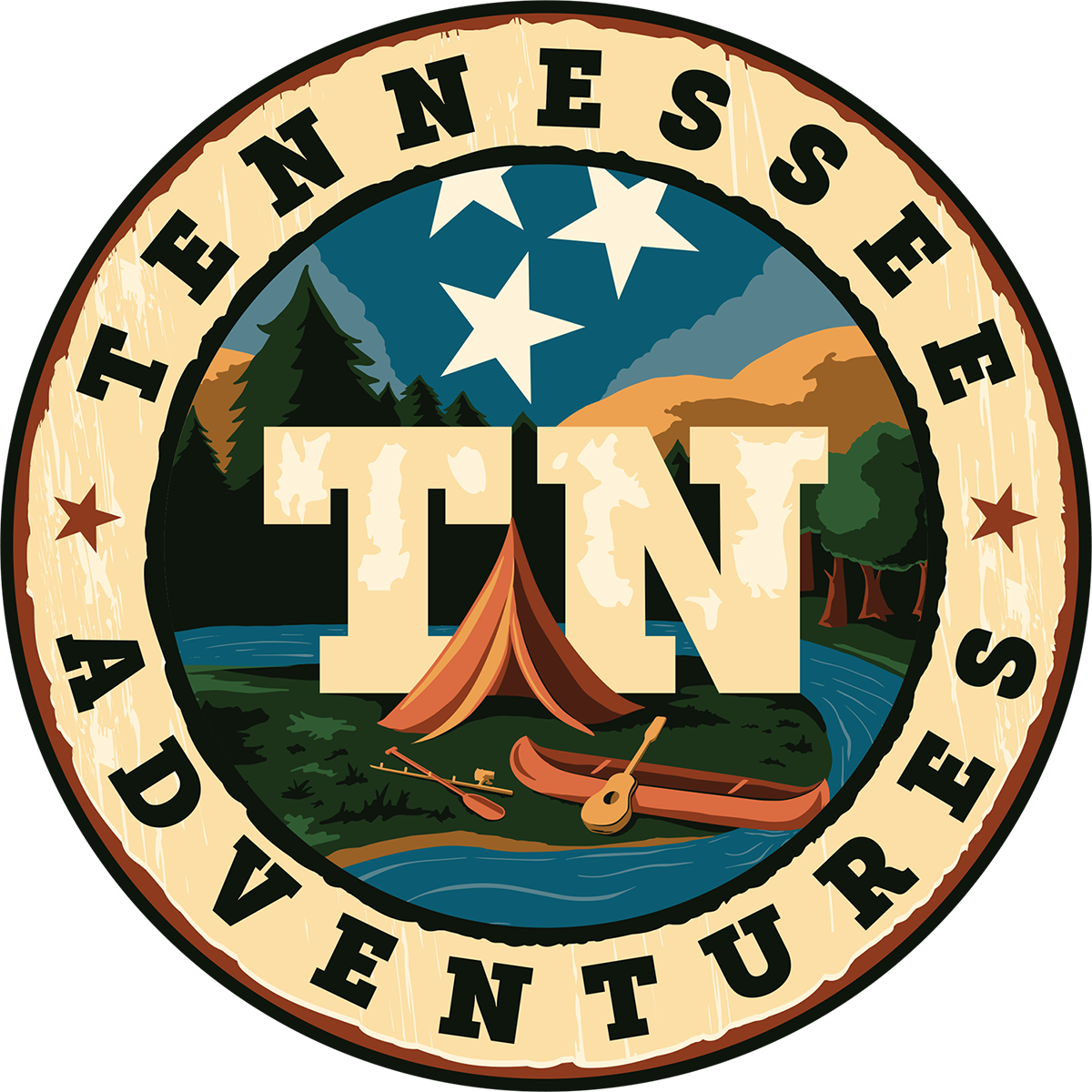TN Adventures CIRCLE logo design for tennessee adventures
