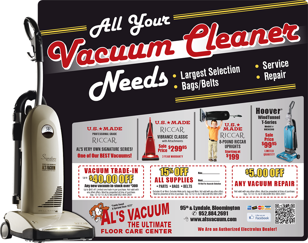 als-vacuum-advertisement twin cities advertising design for Al's Vacuum