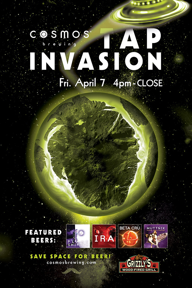 cosmos poster tap invasion twin cities poster design cosmos tap invasion