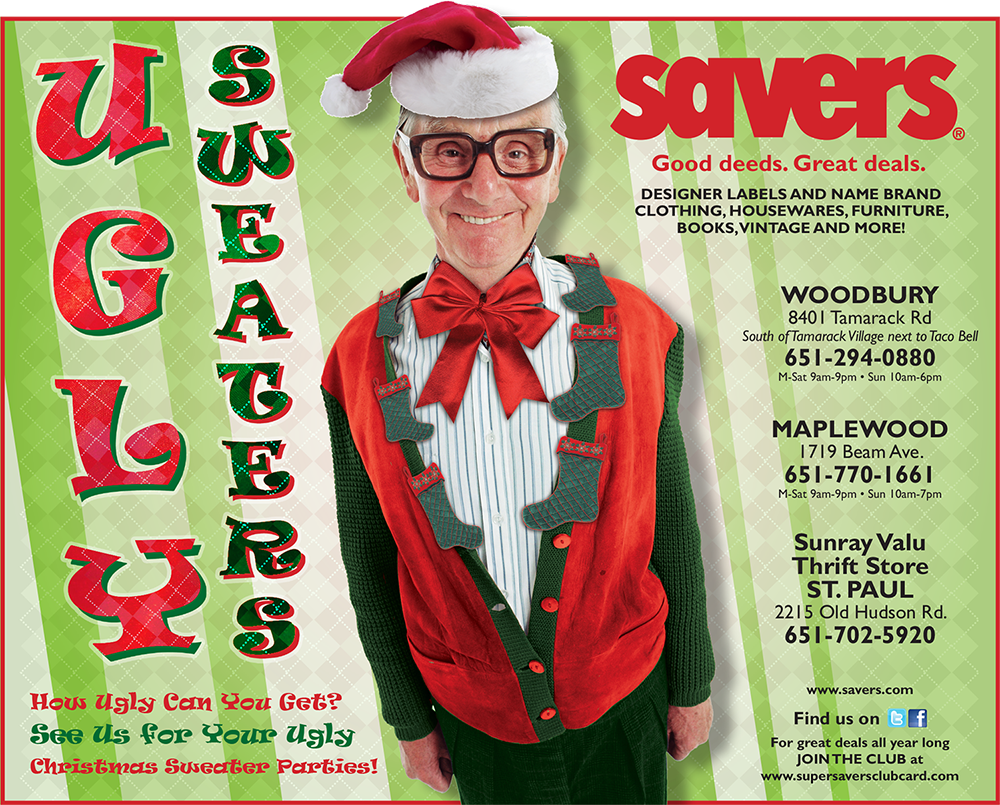 savers-advertisement twin cities graphic design example - savers ugly sweater advertisement