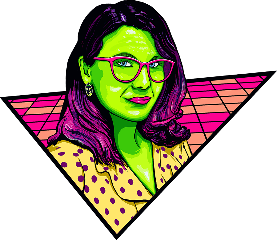 21synthwave-jena "Synthwave Style Portrait for Jena 2020" Twin Cities digital illustration by Josh Wallace
