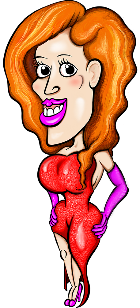 "Jessica Rabbit Style Caricature" Digital illustration by Josh Wallace