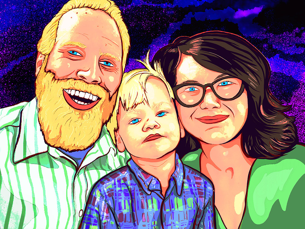 28fam portrait "No Wanna Cheese - Family Portrait 2020" Twin Cities digital illustration by Josh Wallace