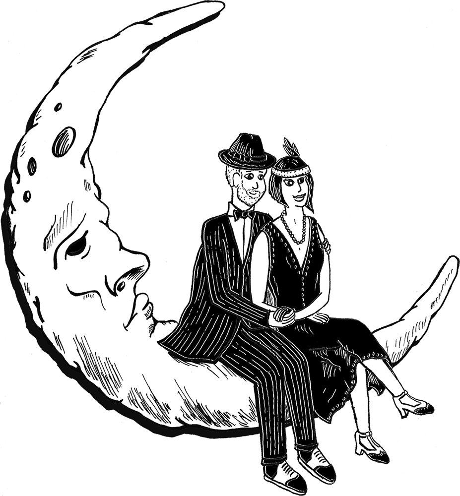 31wedding-couple-pen-and-ink "Wedding Moon Portrait" Twin Cities illustration pen and ink