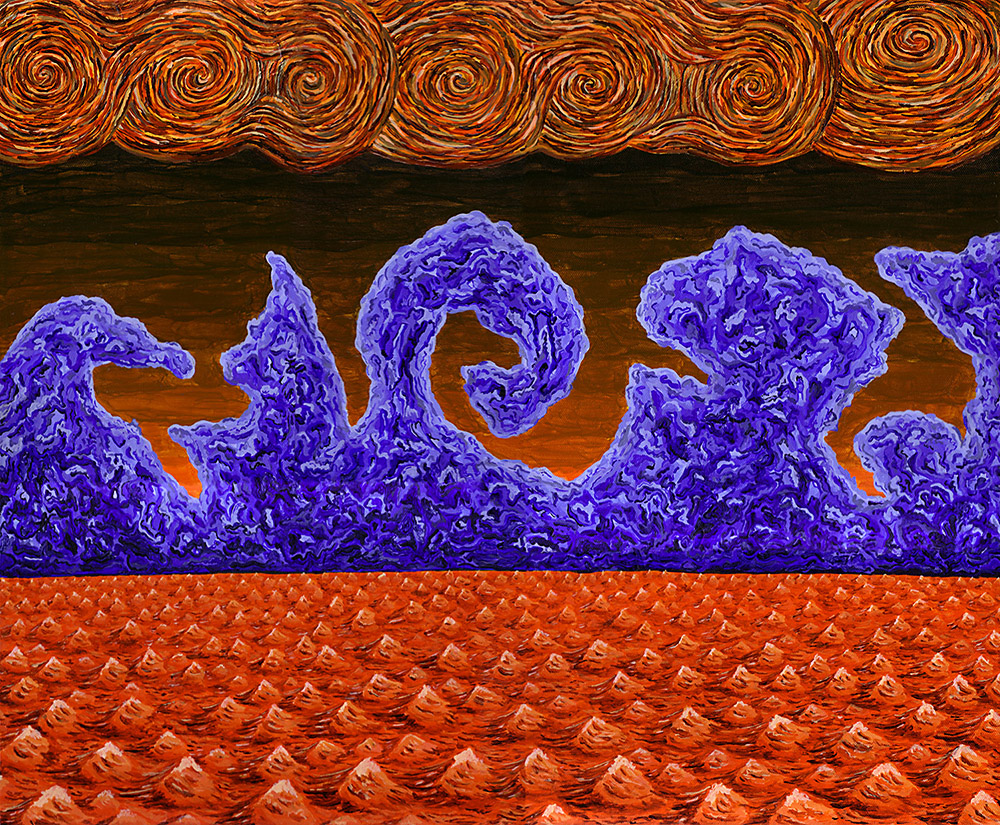 5imaginary-landscape-1-acrylic-painting "Imaginary Landscape 1: Complementary Stress" Acrylic painting on canvas - one of the first paintings by Josh Wallace