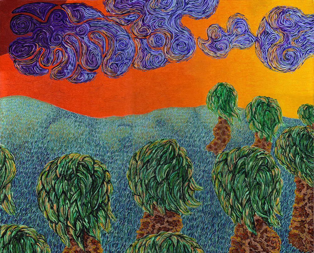 6imaginary-landscape-2-acrylic-painting "Imaginary Landscape 2: Textural Patterns" Acrylic painting on canvas - one of the first paintings by Josh Wallace