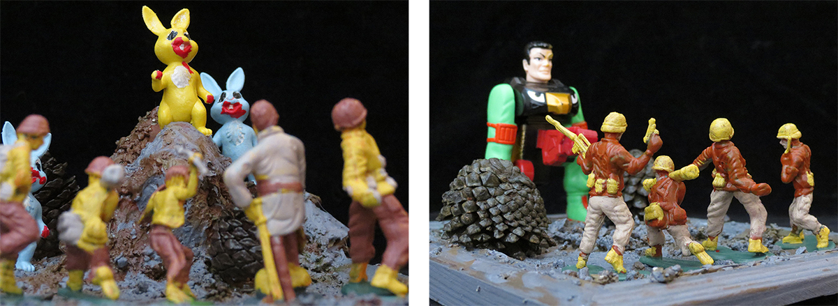 7apocalyptic-battle-scene-2-assemblage-art "Apocalyptic Scenes #1 & #2" Assemblage art