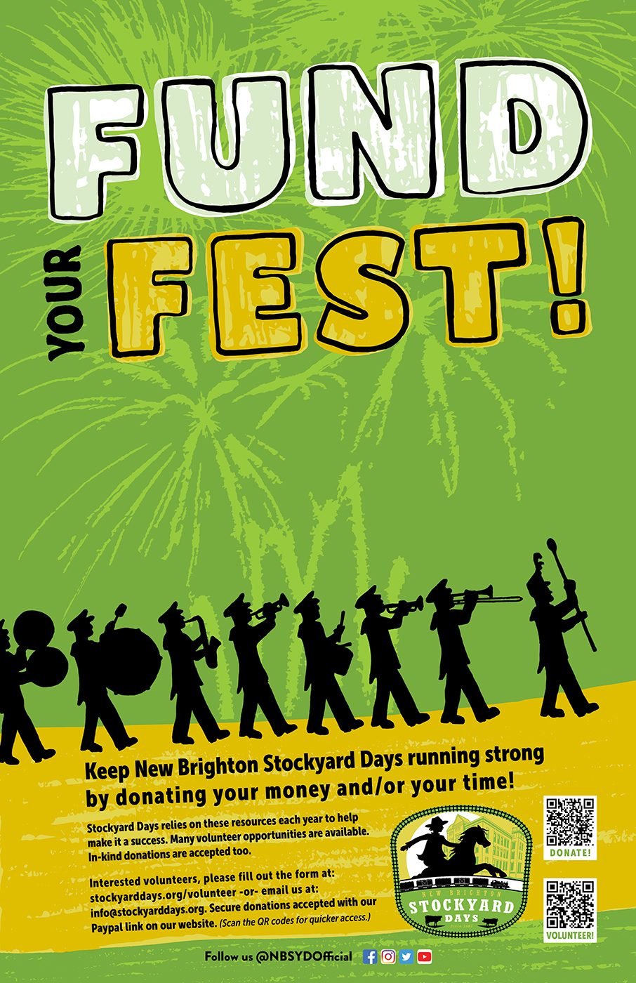 Fund Your Fest Poster Art Twin Cities Poster Design - "Fund Your Fest" Fund Raising Poster for New Brighton Stockyard Day