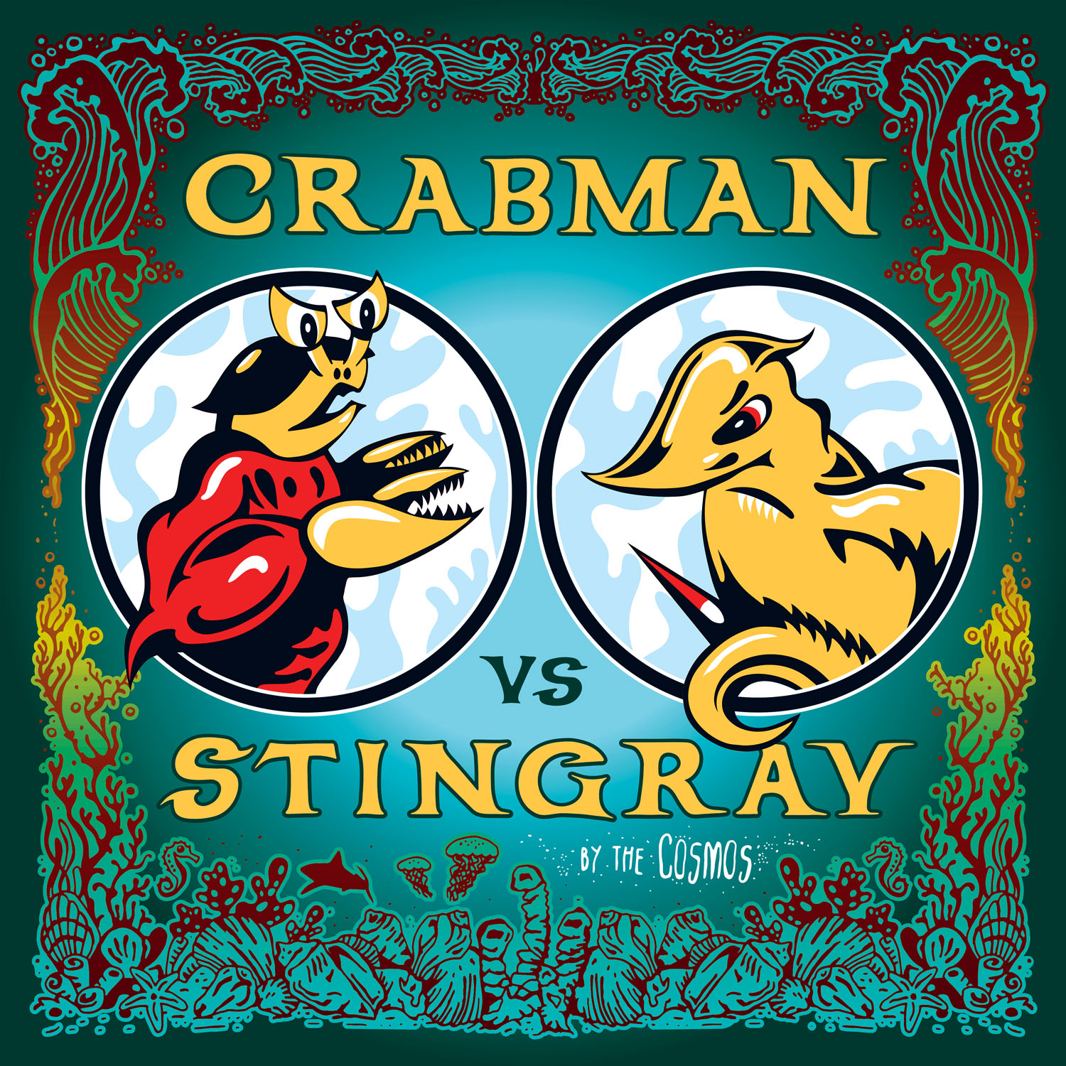 crabman-vs-stingray-album-art Twin Cities Graphic Design - Album art for "Crabman vs Stingray" by the Cosmos
