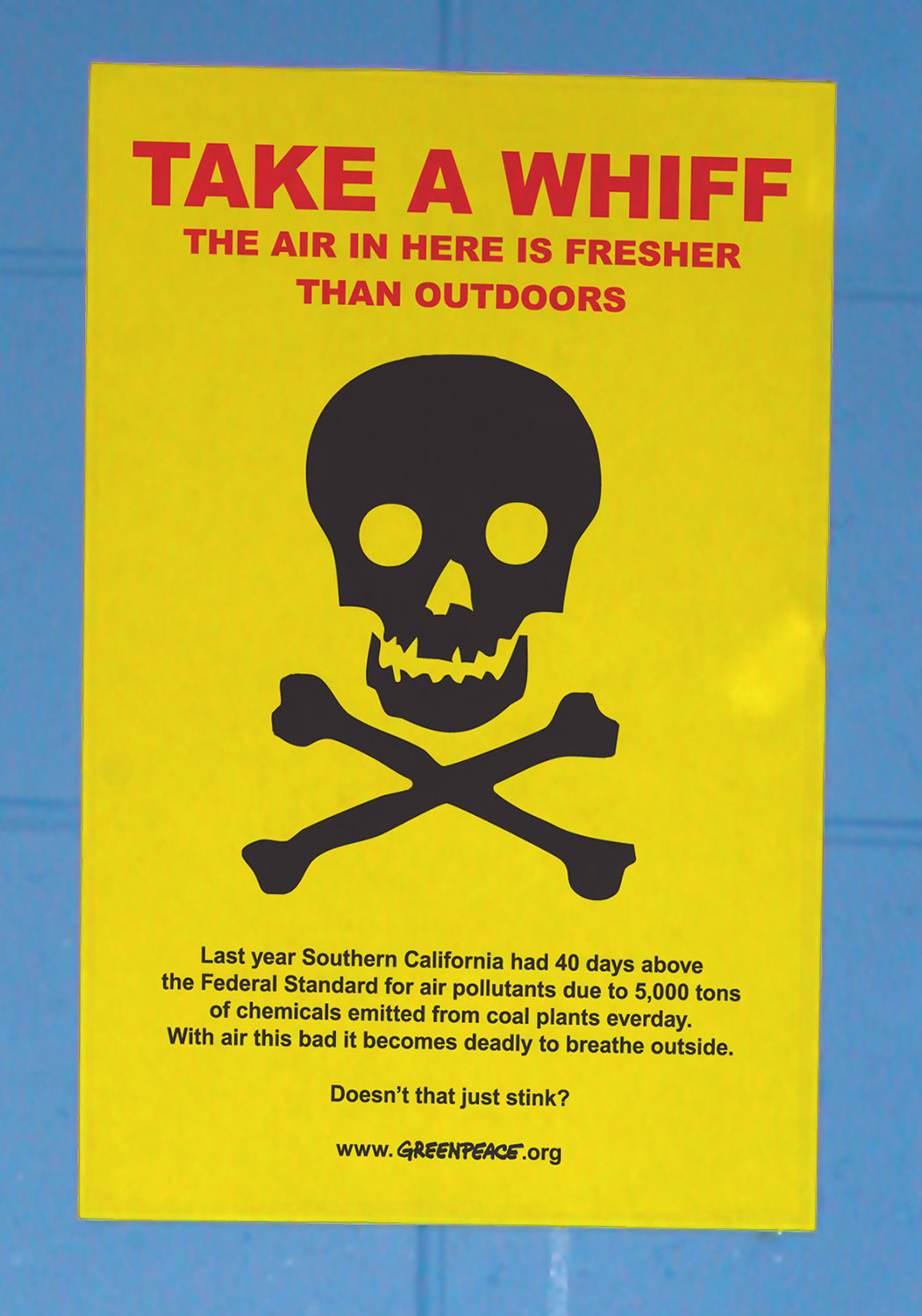 gp-poster2 Greenpeace Ad Campaign Targeting Smog in California - Bathroom poster