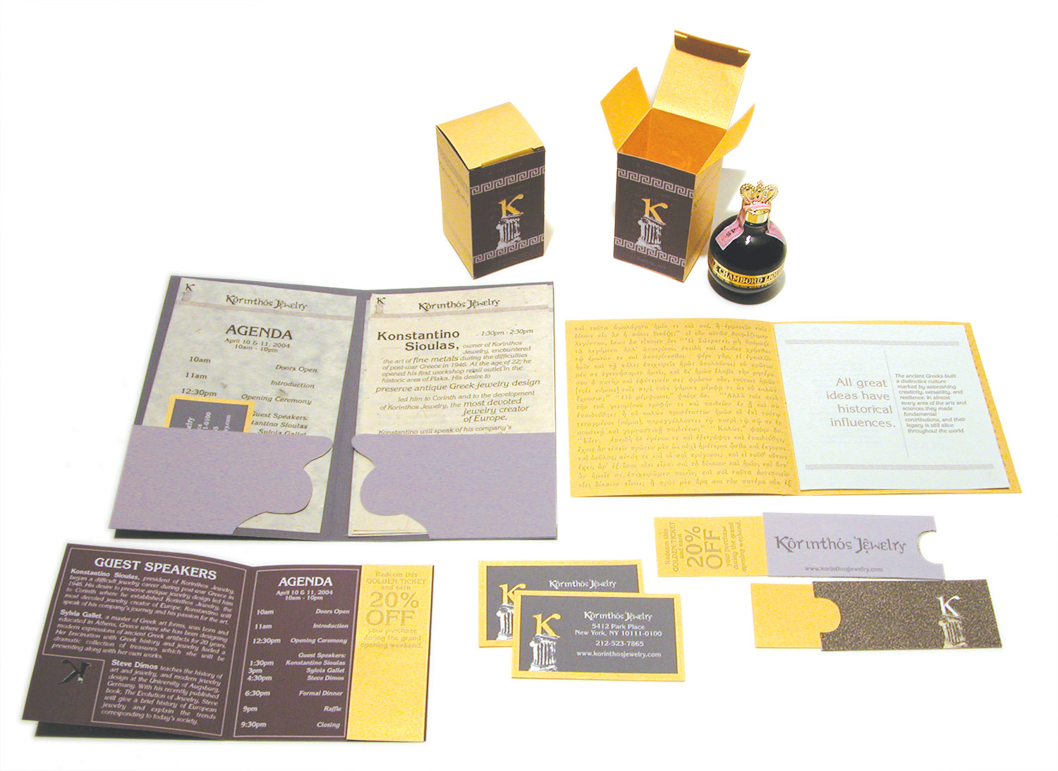 korinthos-jewelry-grand-opening-materials-2 Graphic design Grand Opening Materials for Greek Jeweler, Korinthos Jewelry - open