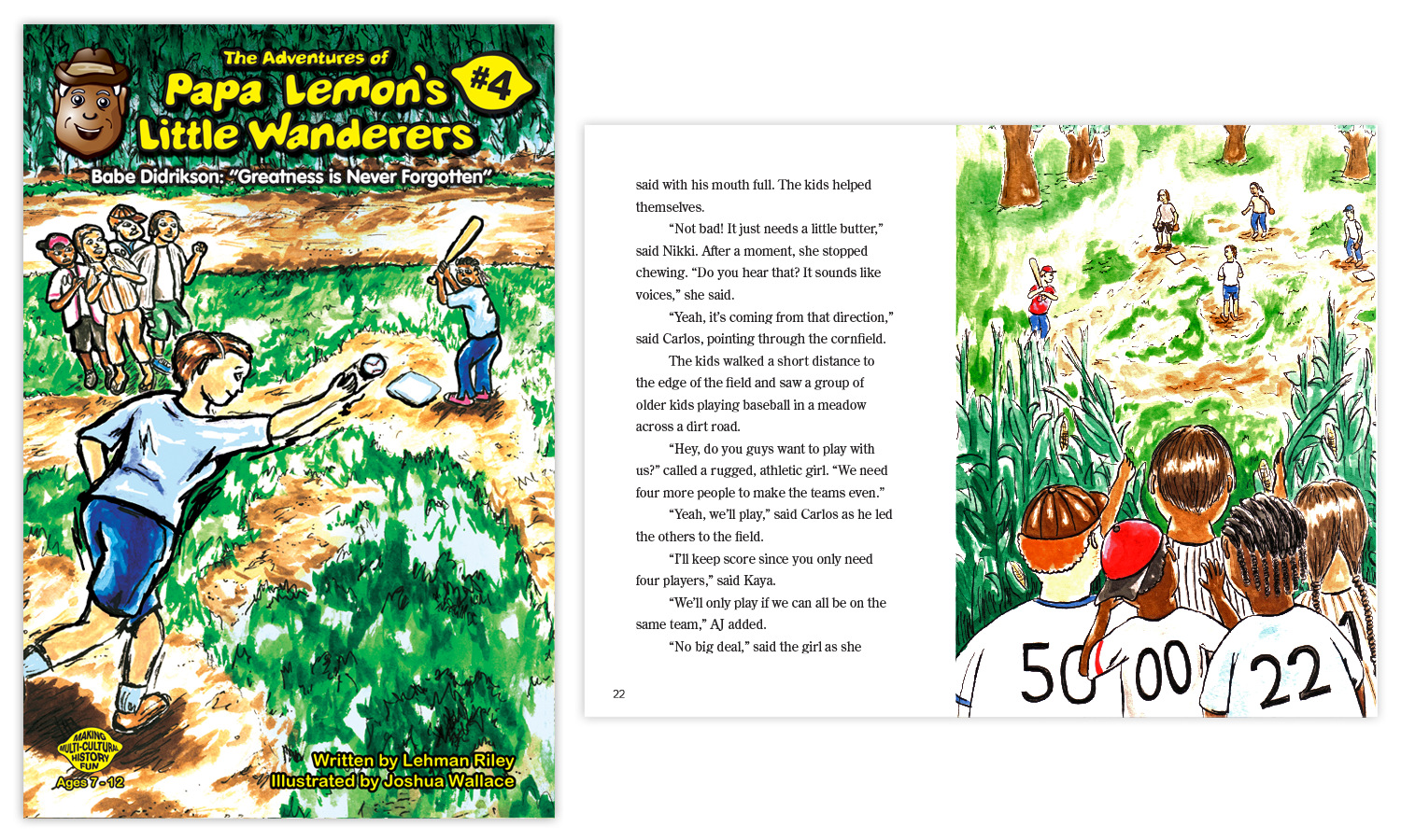 Twin Cities Childrens Book Illustrator Josh Wallace "The Adventures of Papa Lemon's Little Wanderers, Book 4: Babe Didrikson: 'Greatness is Never Forgotten'"