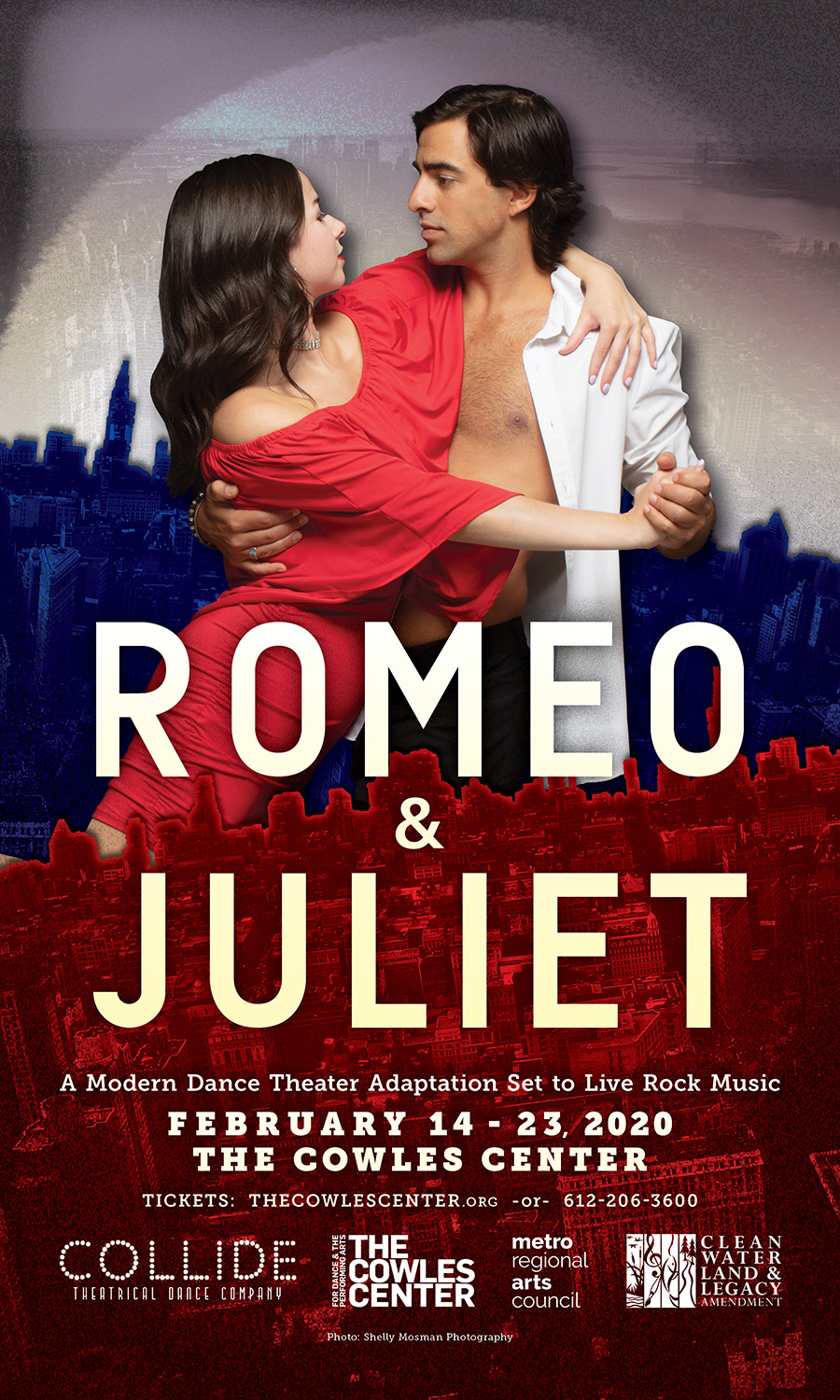 romeo-and-juliet-poster Twin Cities Poster Design for Romeo & Juliet by Collide Theatrical Dance Company at The Cowles Center, Minneapolis, MN