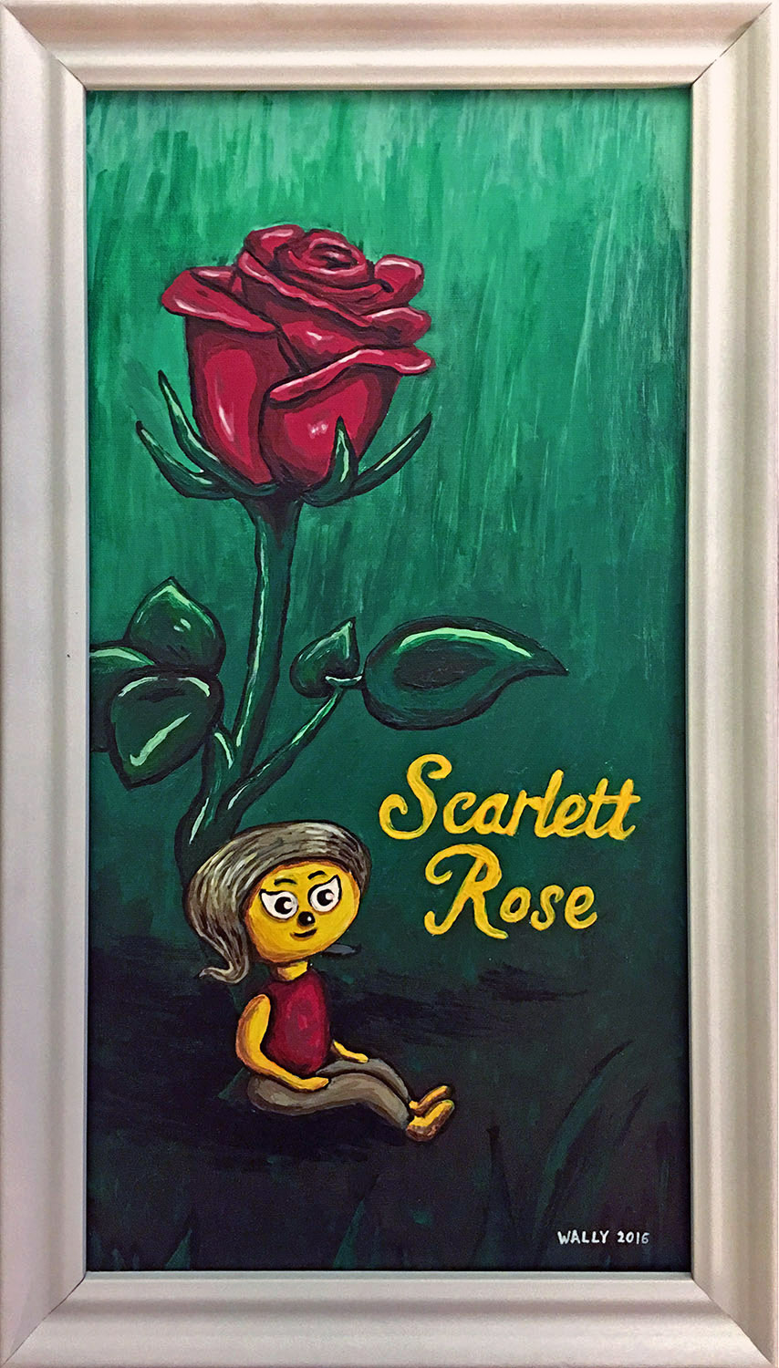 scarlet-rose-acrylic-painting "Scarlett Rose" acrylic on canvas painting by Josh Wallace